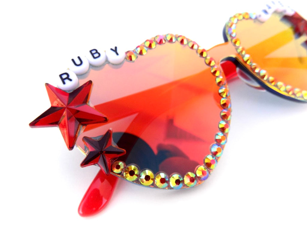 Phish RUBY WAVES mirrored rimless heart-shaped sunnies