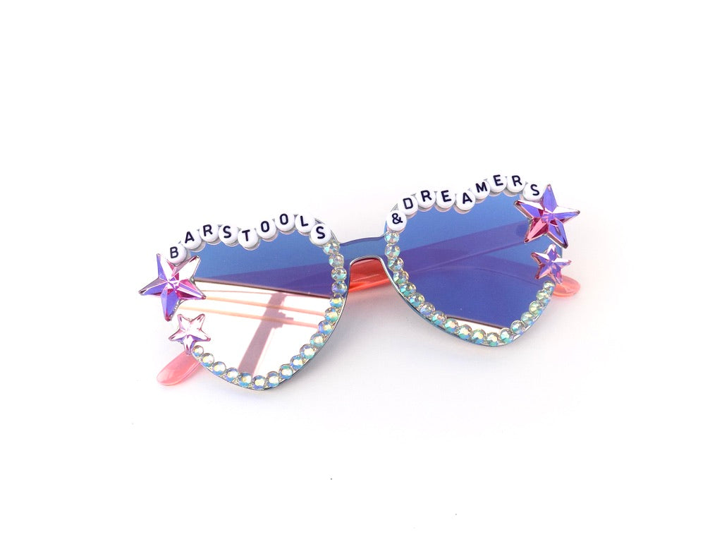 Widespread Panic BARSTOOLS & DREAMERS mirrored heart-shaped sunnies