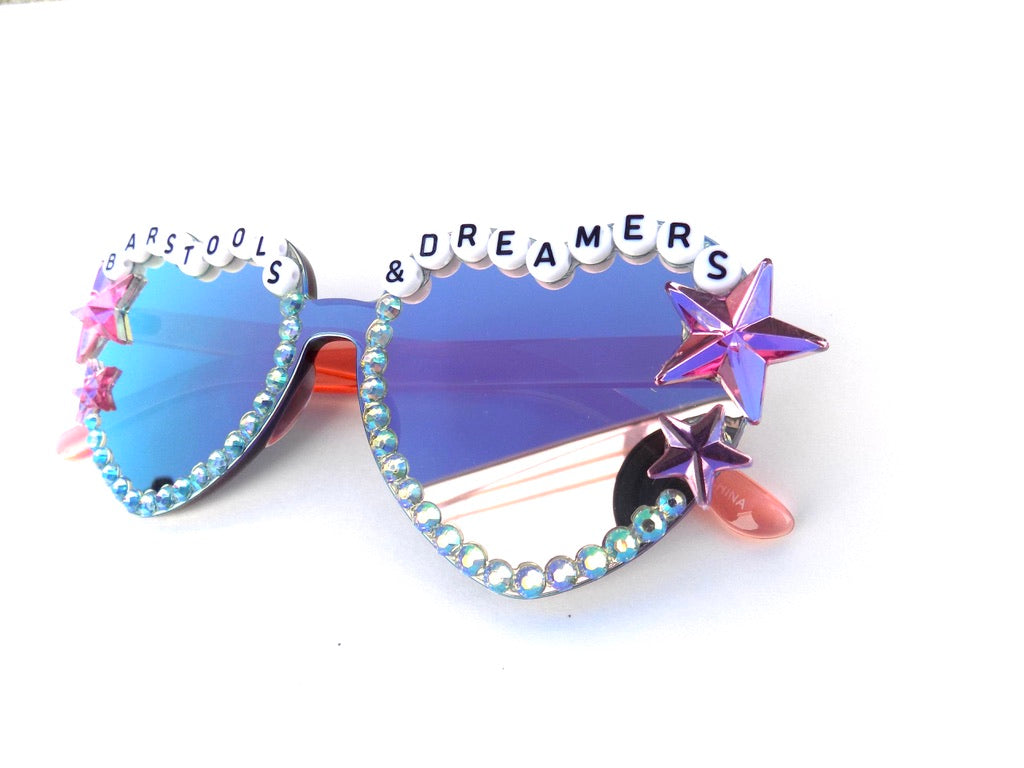 Widespread Panic BARSTOOLS & DREAMERS mirrored heart-shaped sunnies