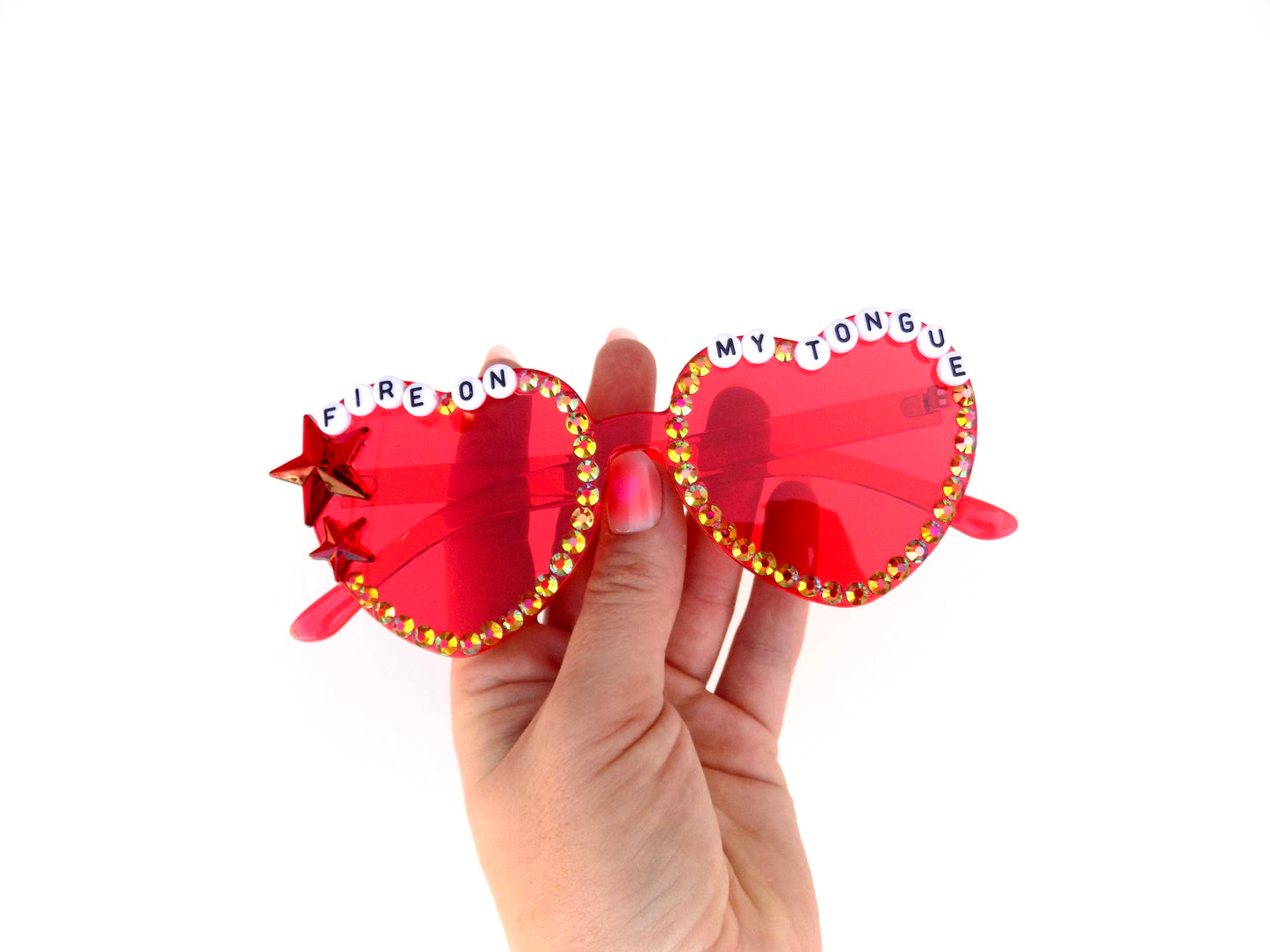 Billy Strings FIRE ON MY TONGUE red heart-shaped sunnies