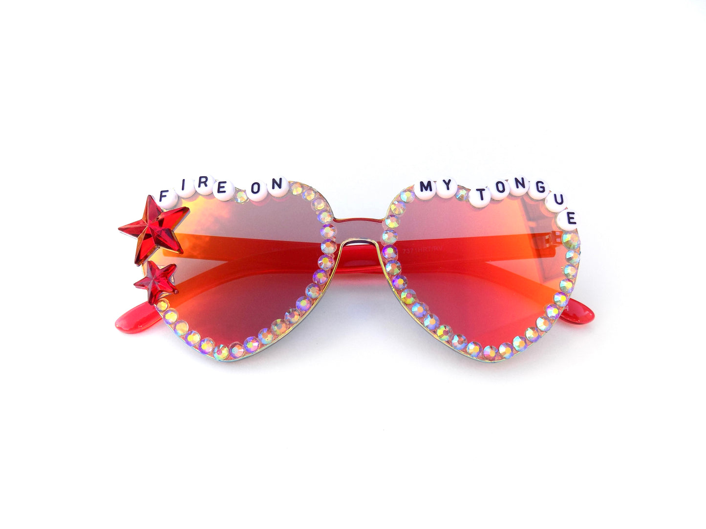 Billy Strings FIRE ON MY TONGUE mirrored heart-shaped sunnies
