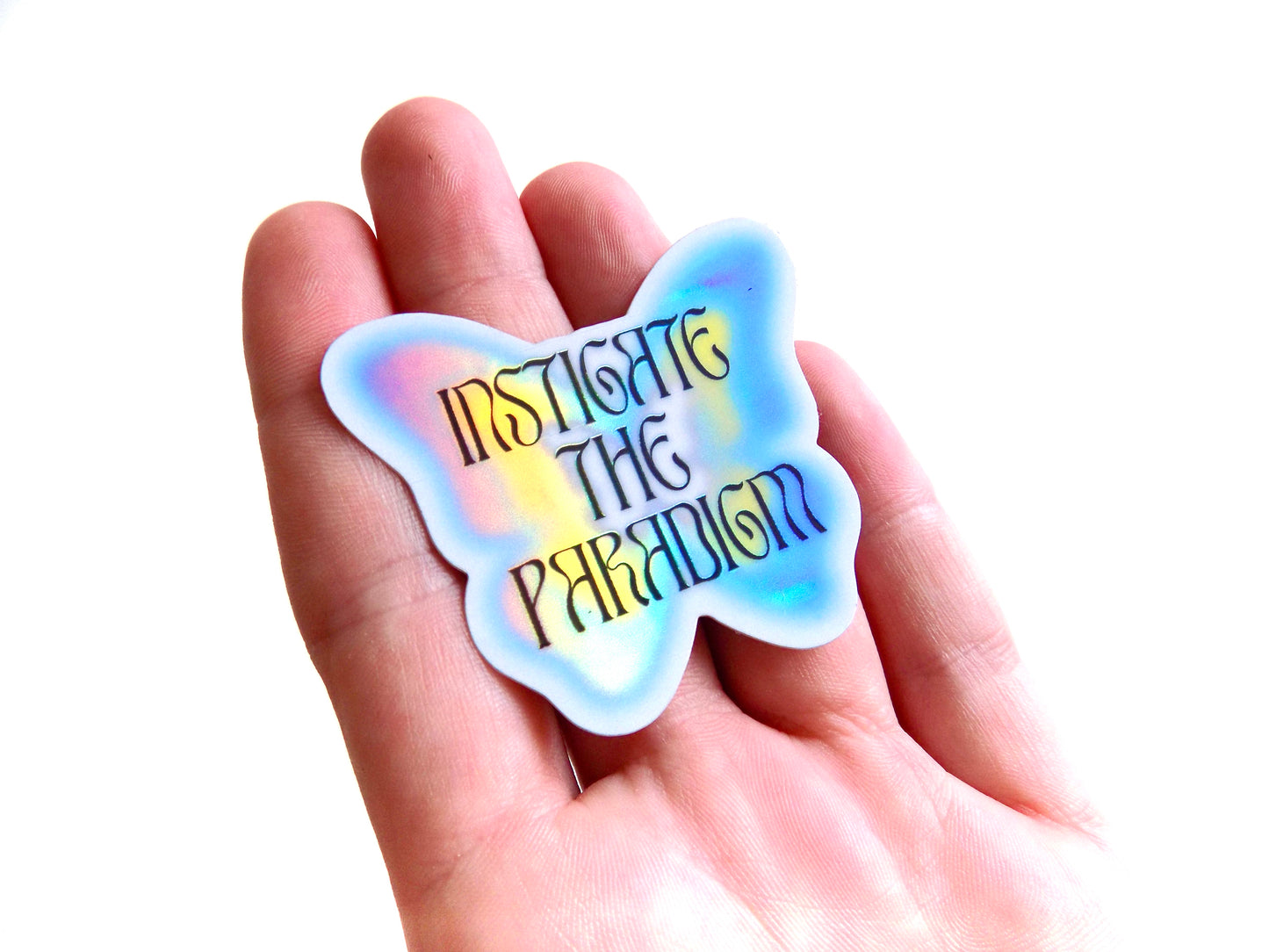 King Gizz "Instigate the Paradigm" holographic butterfly sticker (Interior People)