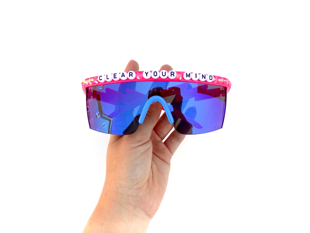 More Colors! Phish/Sci-Fi Soldier CLEAR YOUR MIND shield sunglasses