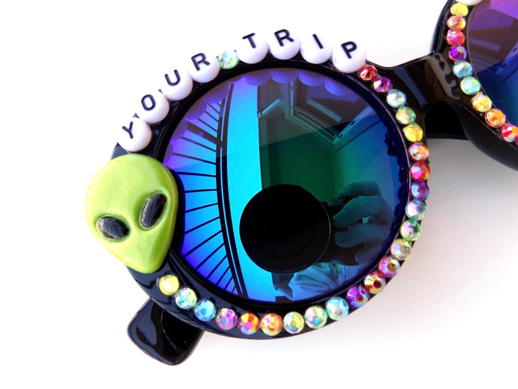 Phish YOUR TRIP IS SHORT oversized oval sunnies
