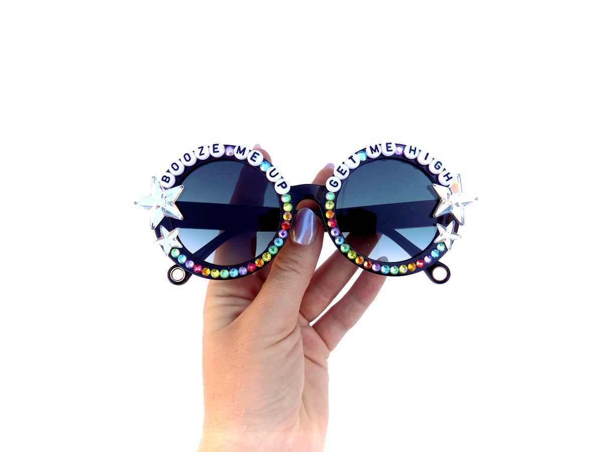 Ween BOOZE ME UP GET ME HIGH round sunnies
