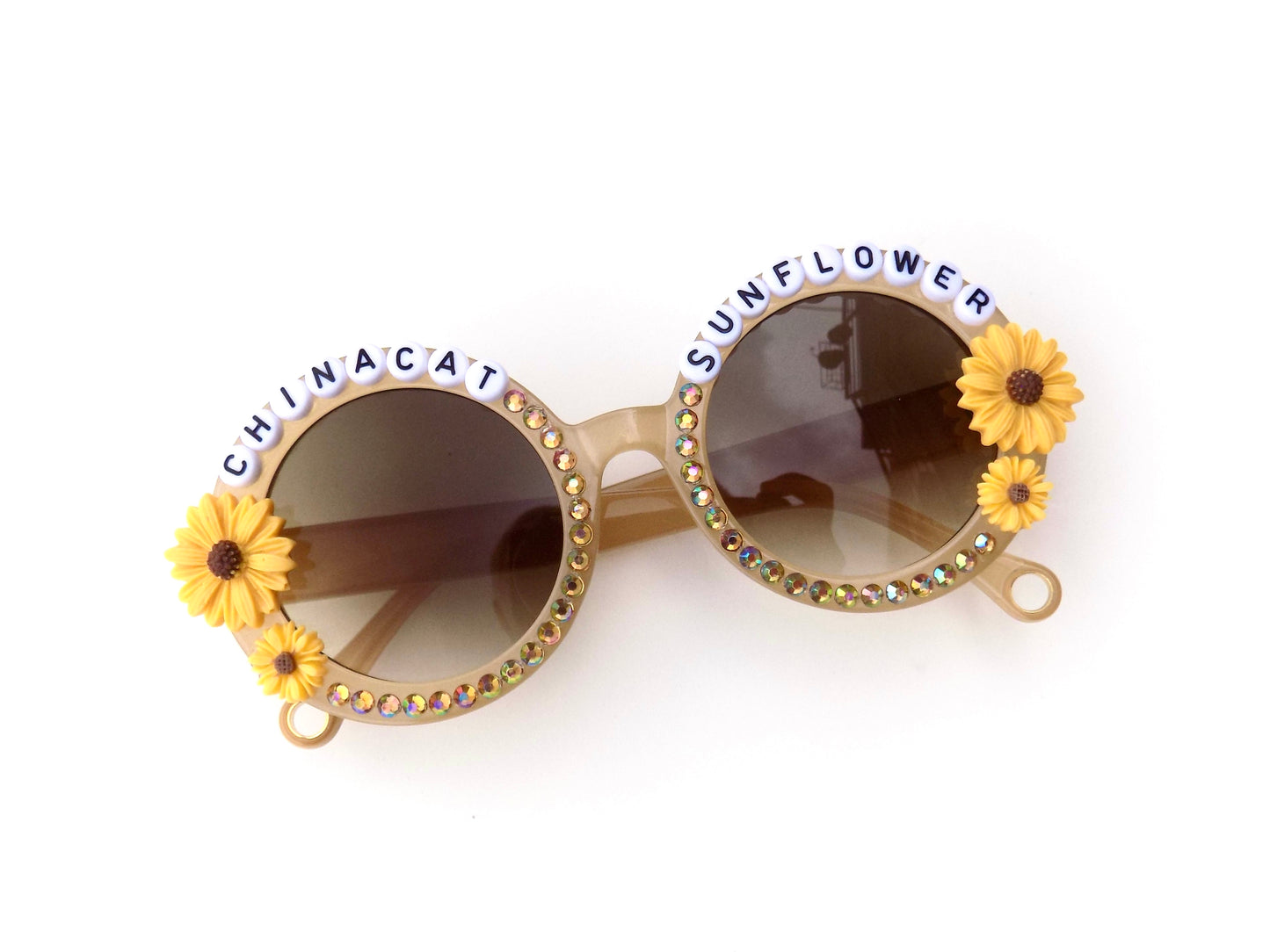 Grateful Dead CHINACAT SUNFLOWER beige round sunglasses