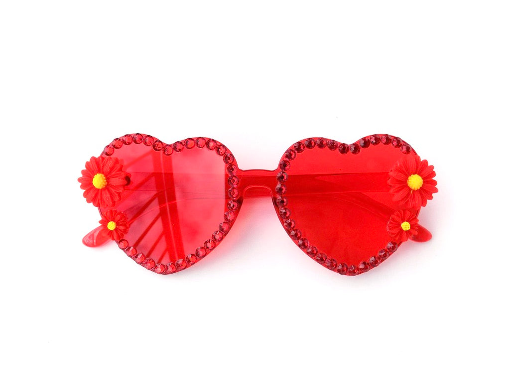 Billy Strings RED DAISY heart-shaped sunnies