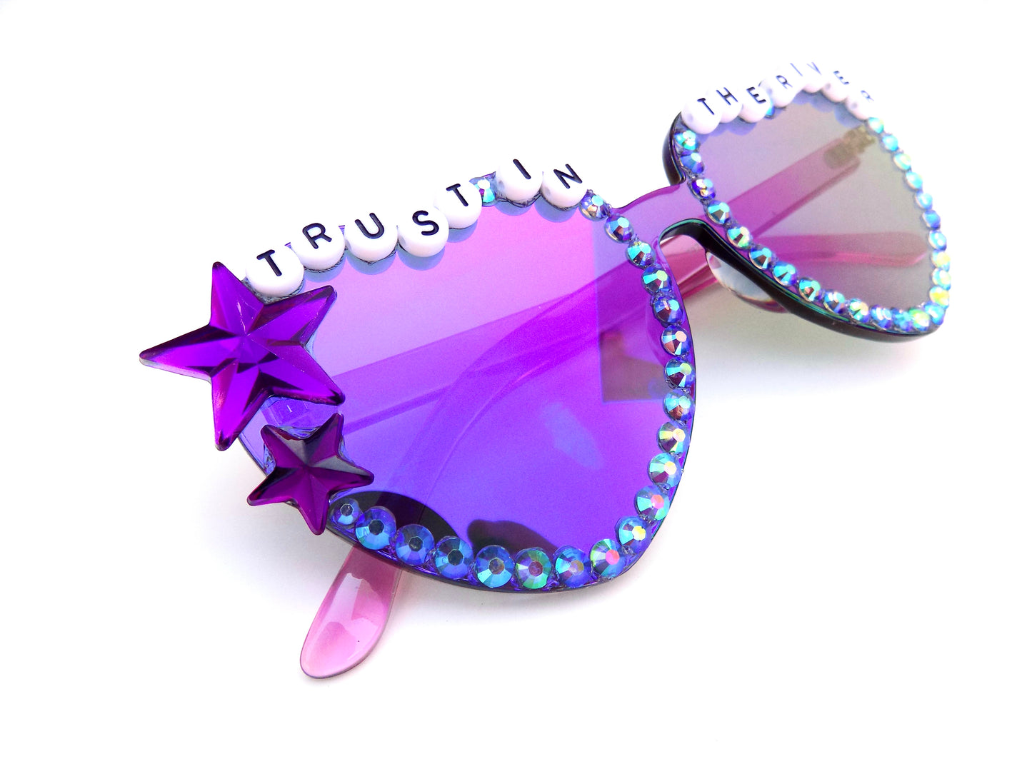 King Gizzard TRUST IN THE RIVER mirrored heart-shaped sunnies
