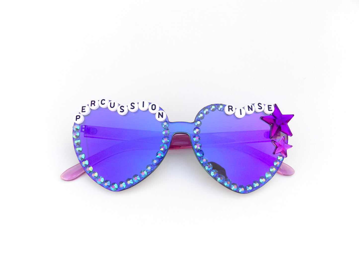 Phish PERCUSSION RINSE mirrored heart-shaped sunnies