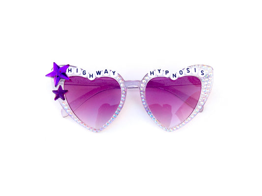 Billy Strings HIGHWAY HYPNOSIS glitter heart-shaped cateye sunnies