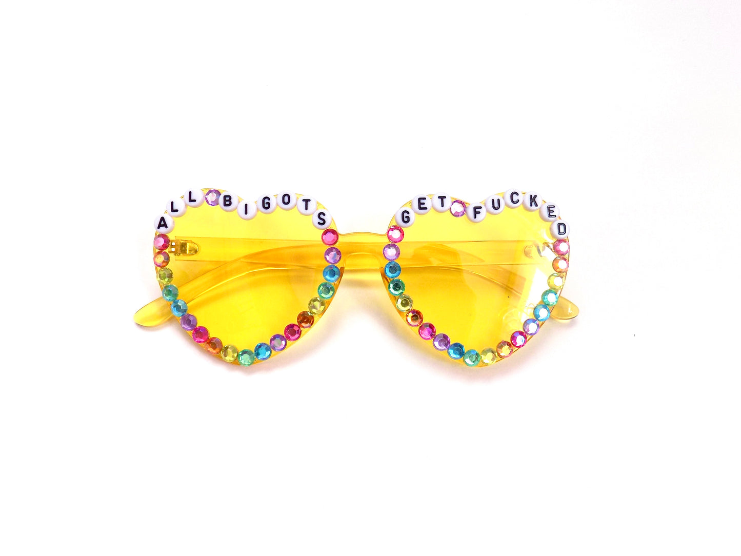 More Colors! King Gizzard ALL BIGOTS GET FUCKED heart-shaped sunnies