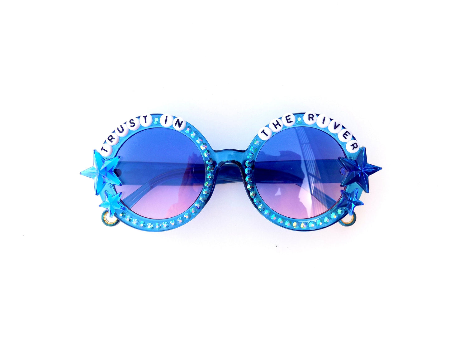 King Gizzard and the Lizard Wizard TRUST IN THE RIVER round blue sunnies