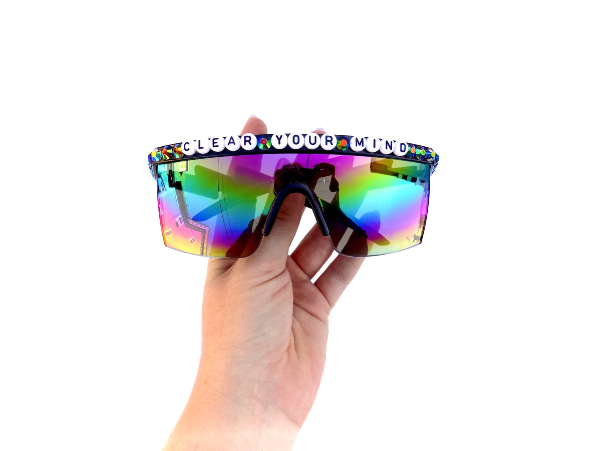 More Colors! Phish/Sci-Fi Soldier CLEAR YOUR MIND shield sunglasses
