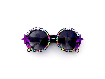 Anti-chomper SHUT THE FUCK UP round sunglasses