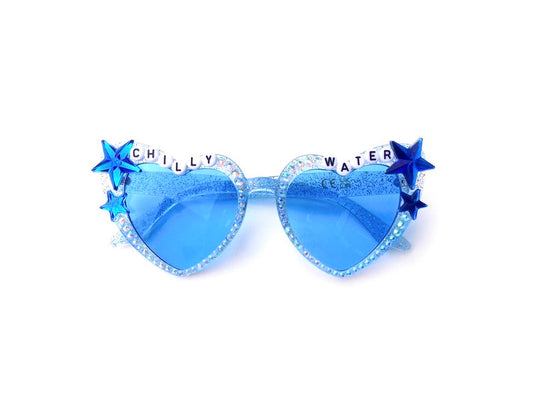 Widespread Panic CHILLY WATER blue cat eye heart-shaped sunglasses