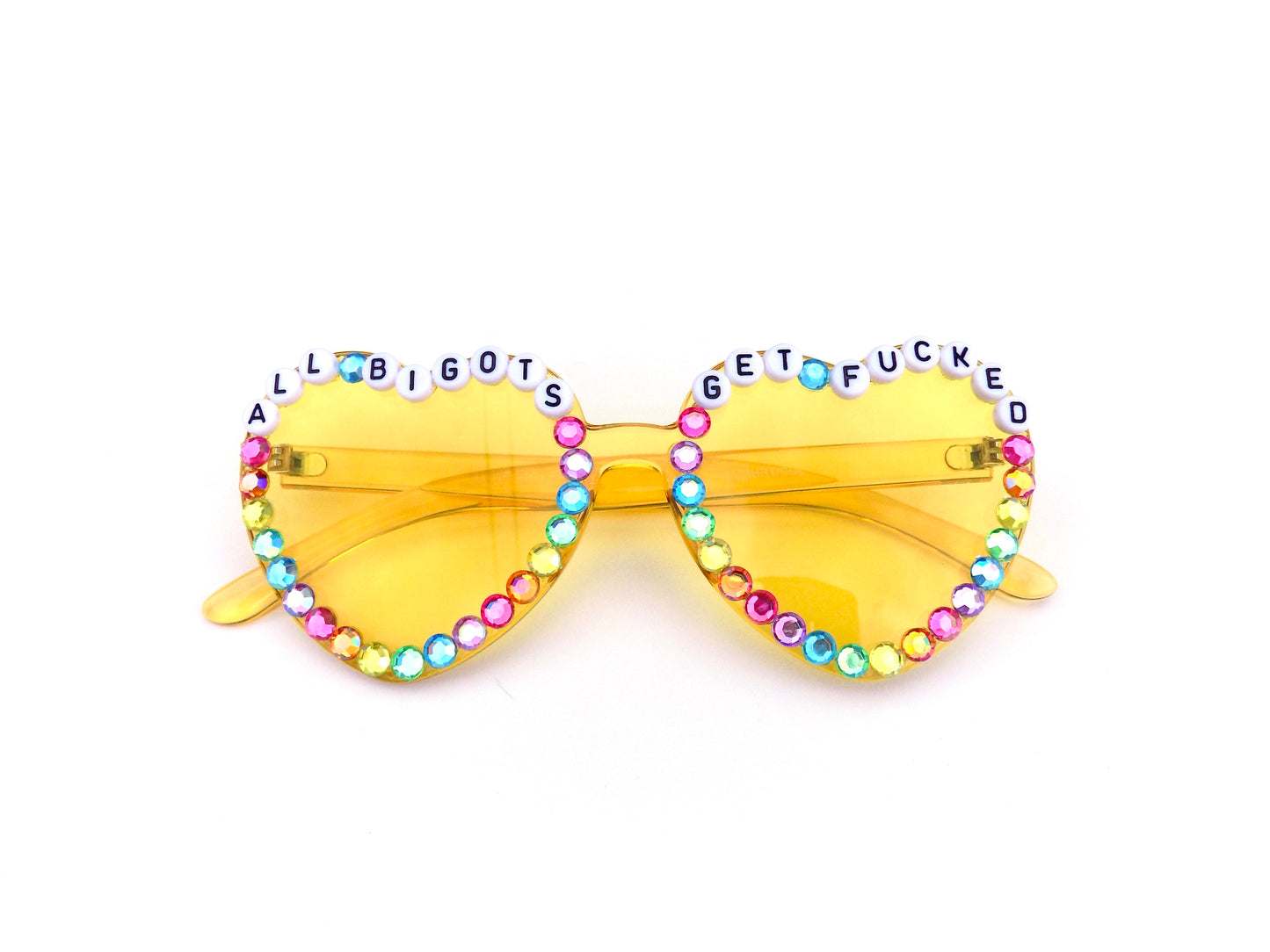 More Colors! King Gizzard ALL BIGOTS GET FUCKED heart-shaped sunnies