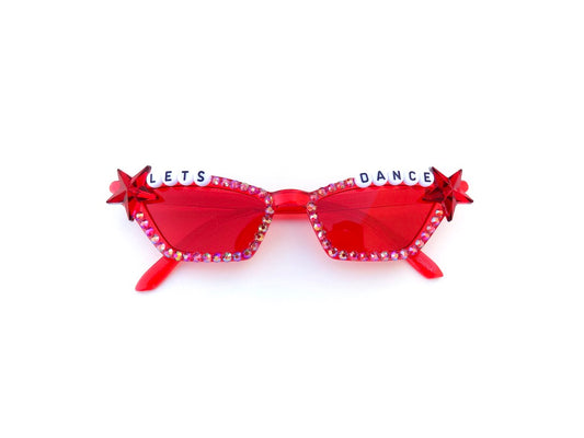 David Bowie LET'S DANCE red cat-eye sunnies