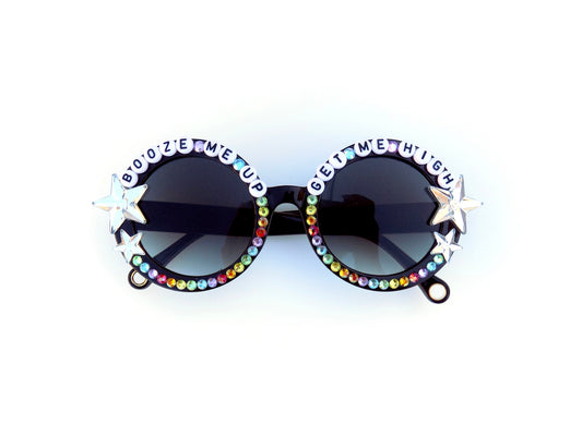 Ween BOOZE ME UP GET ME HIGH round sunnies