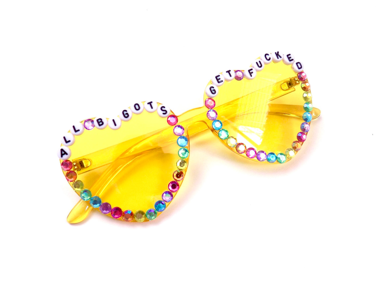 More Colors! King Gizzard ALL BIGOTS GET FUCKED heart-shaped sunnies
