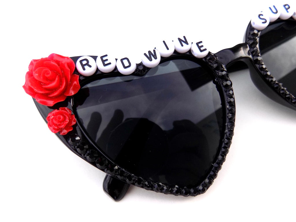 Chappell Roan RED WINE SUPERNOVA cateye heart-shaped sunnies