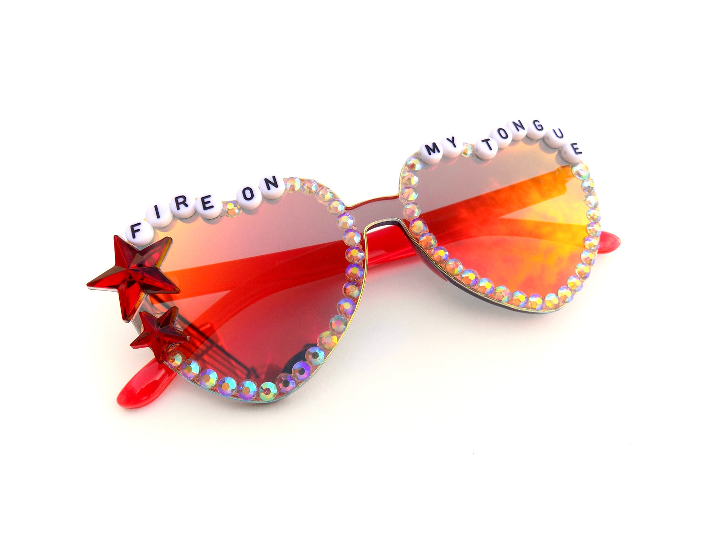 Billy Strings FIRE ON MY TONGUE mirrored heart-shaped sunnies