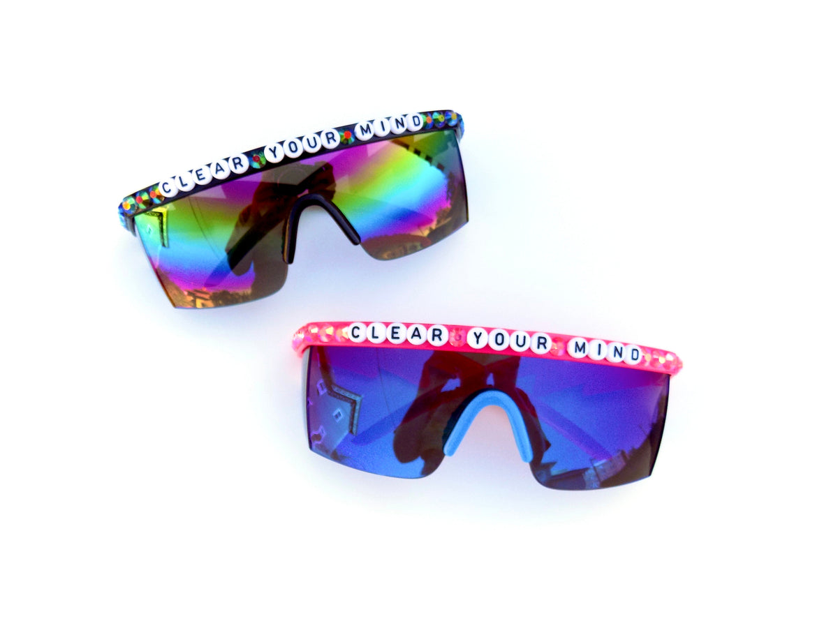 More Colors! Phish/Sci-Fi Soldier CLEAR YOUR MIND shield sunglasses
