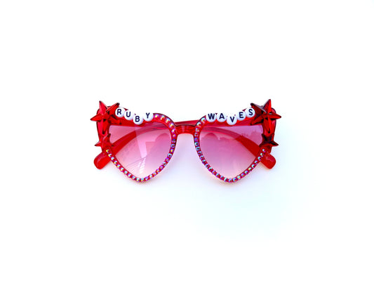 Children's Phish RUBY WAVES cat-eye heart-shaped sunnies