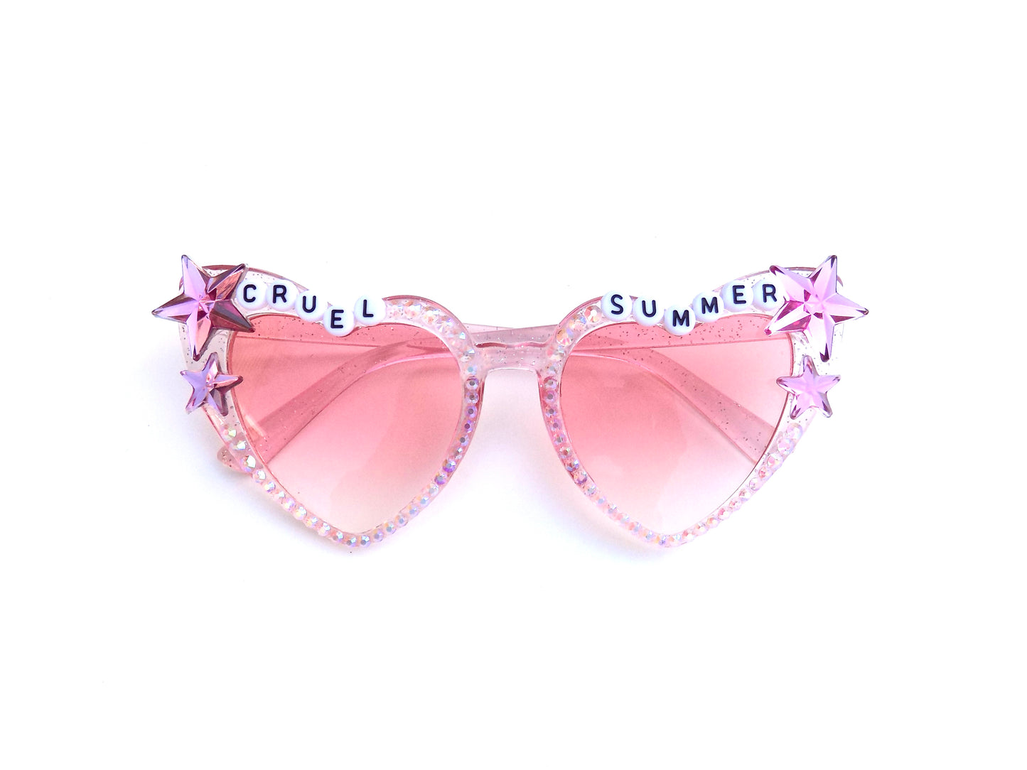 Taylor Swift CRUEL SUMMER cat-eye heart-shaped glitter sunnies