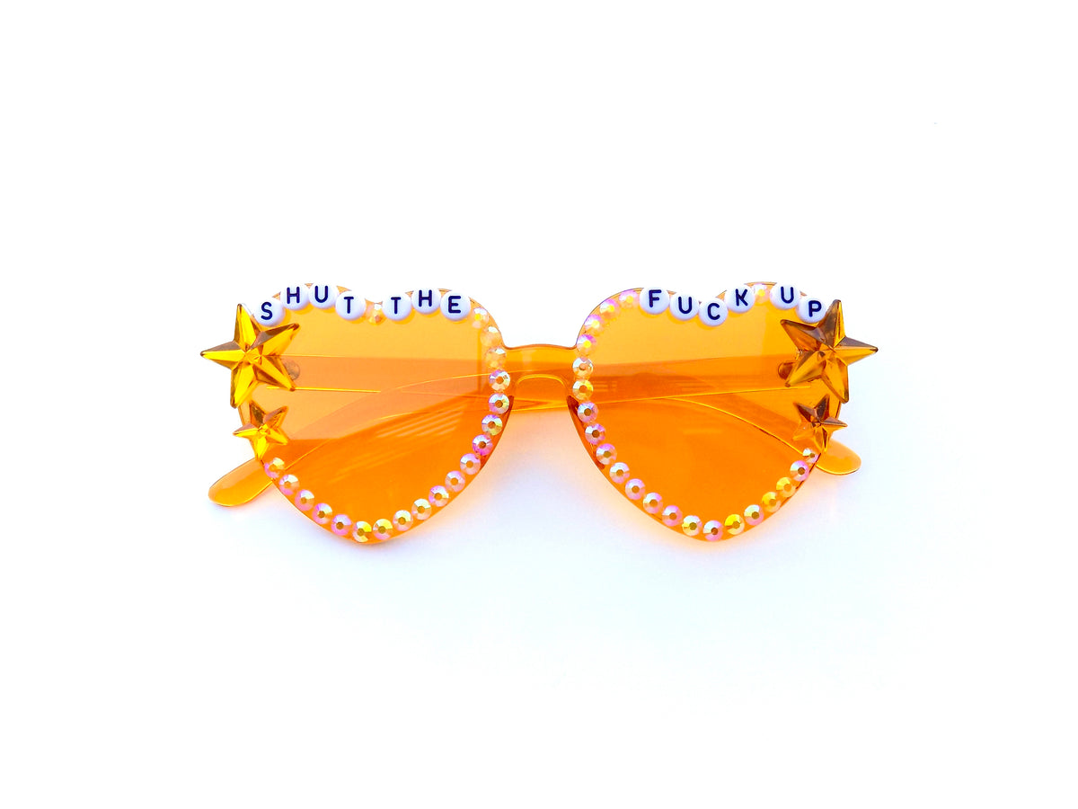 More Colors! SHUT THE FUCK UP heart-shaped glasses
