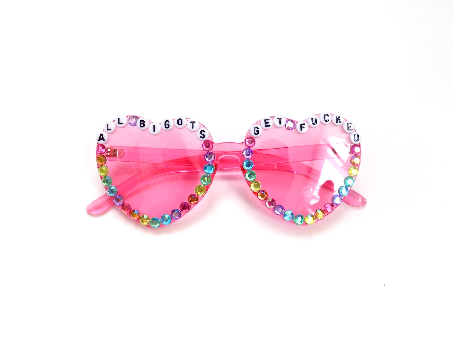 More Colors! King Gizzard ALL BIGOTS GET FUCKED heart-shaped sunnies
