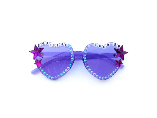 More Colors! SHUT THE FUCK UP heart-shaped glasses