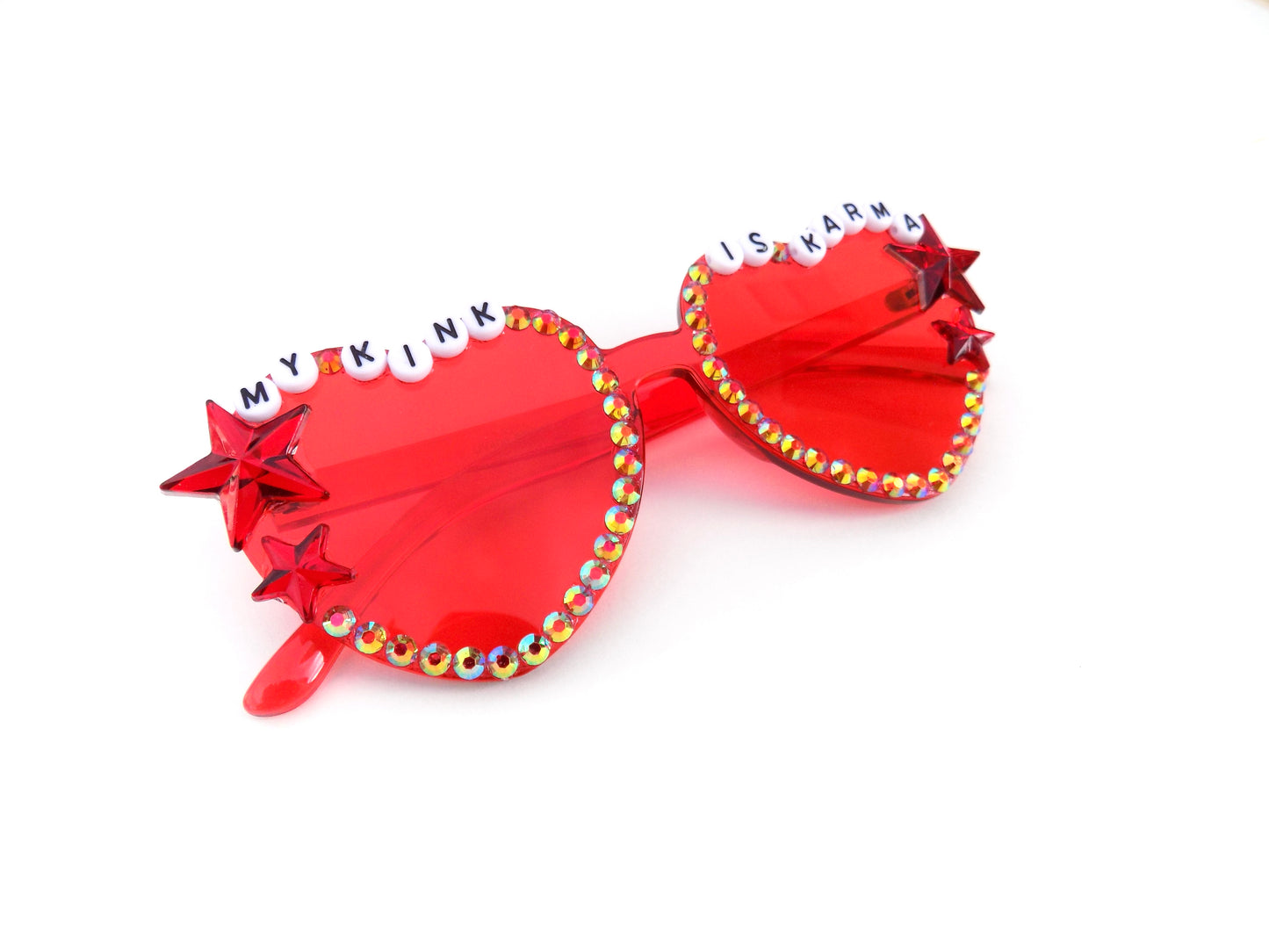 Chappell Roan MY KINK IS KARMA heart-shaped sunnies