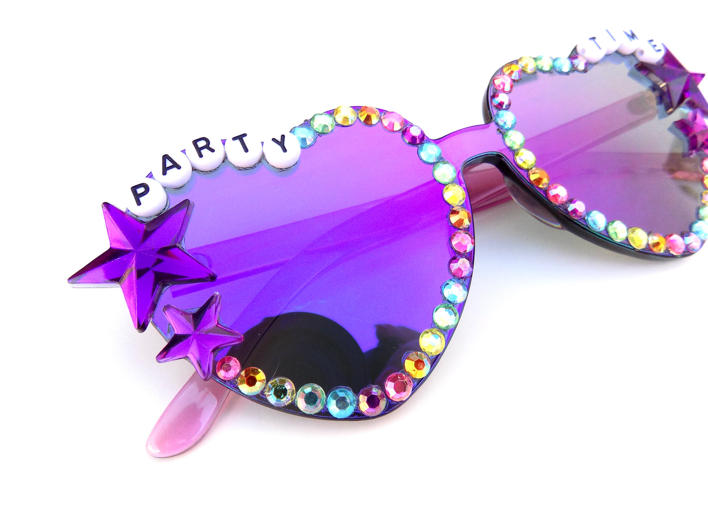 Phish PARTY TIME mirrored heart-shaped sunnies
