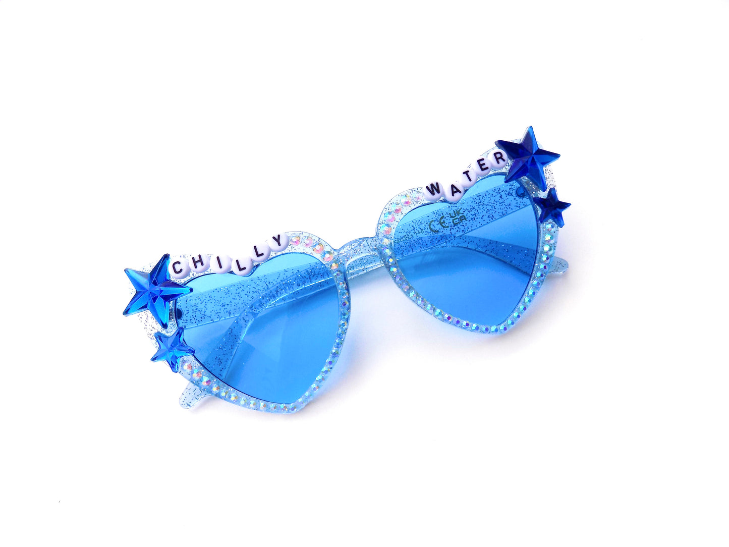 Widespread Panic CHILLY WATER blue cat eye heart-shaped sunglasses