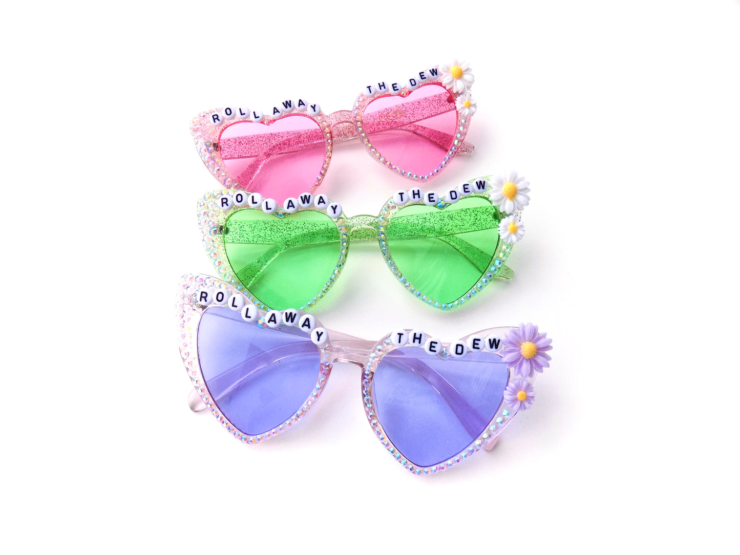 Grateful Dead ROLL AWAY THE DEW cat-eye heart-shaped sunglasses