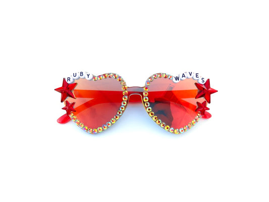 Phish RUBY WAVES mirrored rimless heart-shaped sunnies