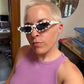PRE ORDER: Angine de Poitrine black & white polka dot sunnies
