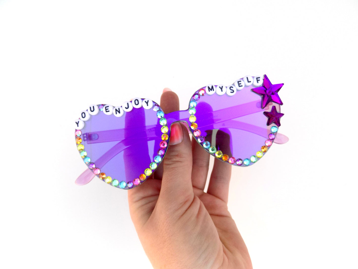 Phish YOU ENJOY MYSELF mirrored heart-shaped sunnies