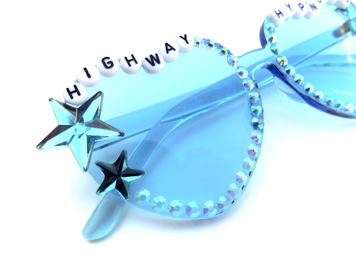 Billy Strings HIGHWAY HYPNOSIS blue heart-shaped sunnies