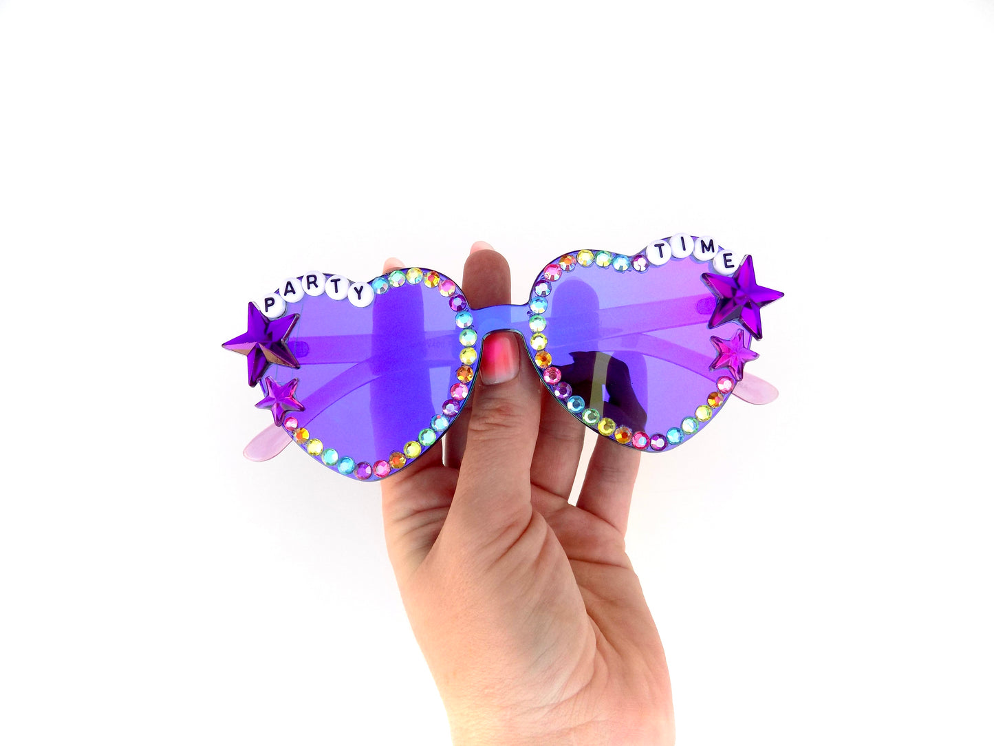 Phish PARTY TIME mirrored heart-shaped sunnies