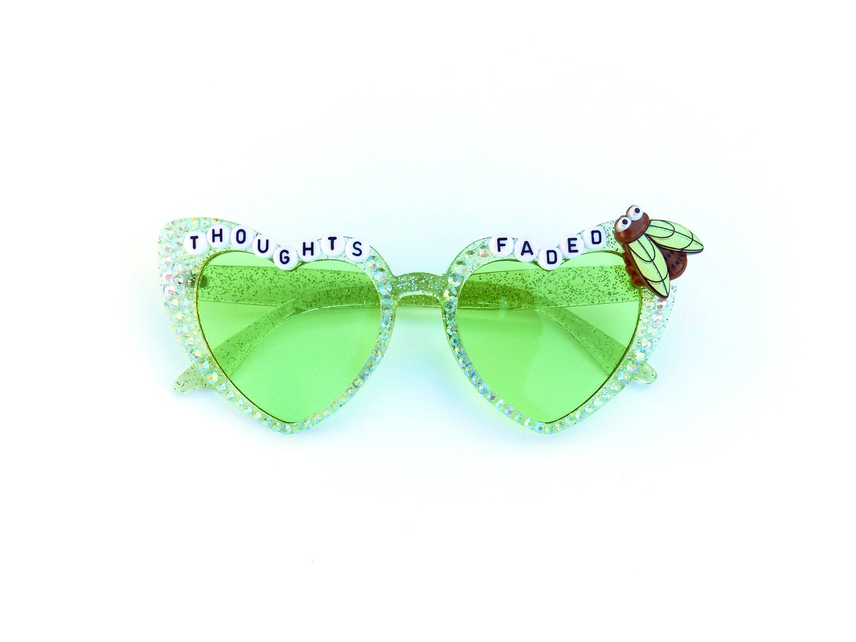 Phish THOUGHTS FADED oversized green sunnies with bug