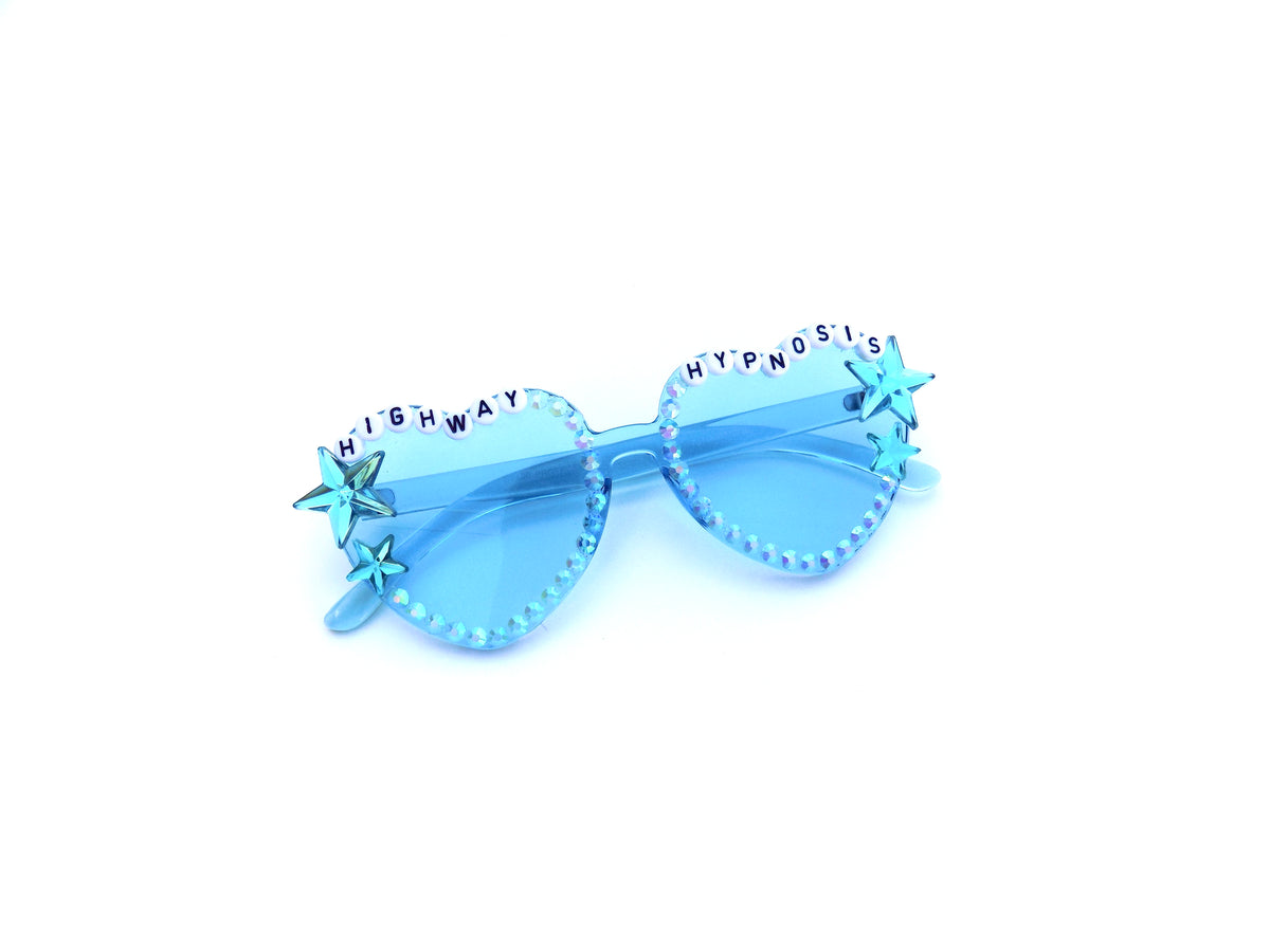 Billy Strings HIGHWAY HYPNOSIS blue heart-shaped sunnies