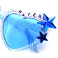 Widespread Panic CHILLY WATER blue cat eye heart-shaped sunglasses