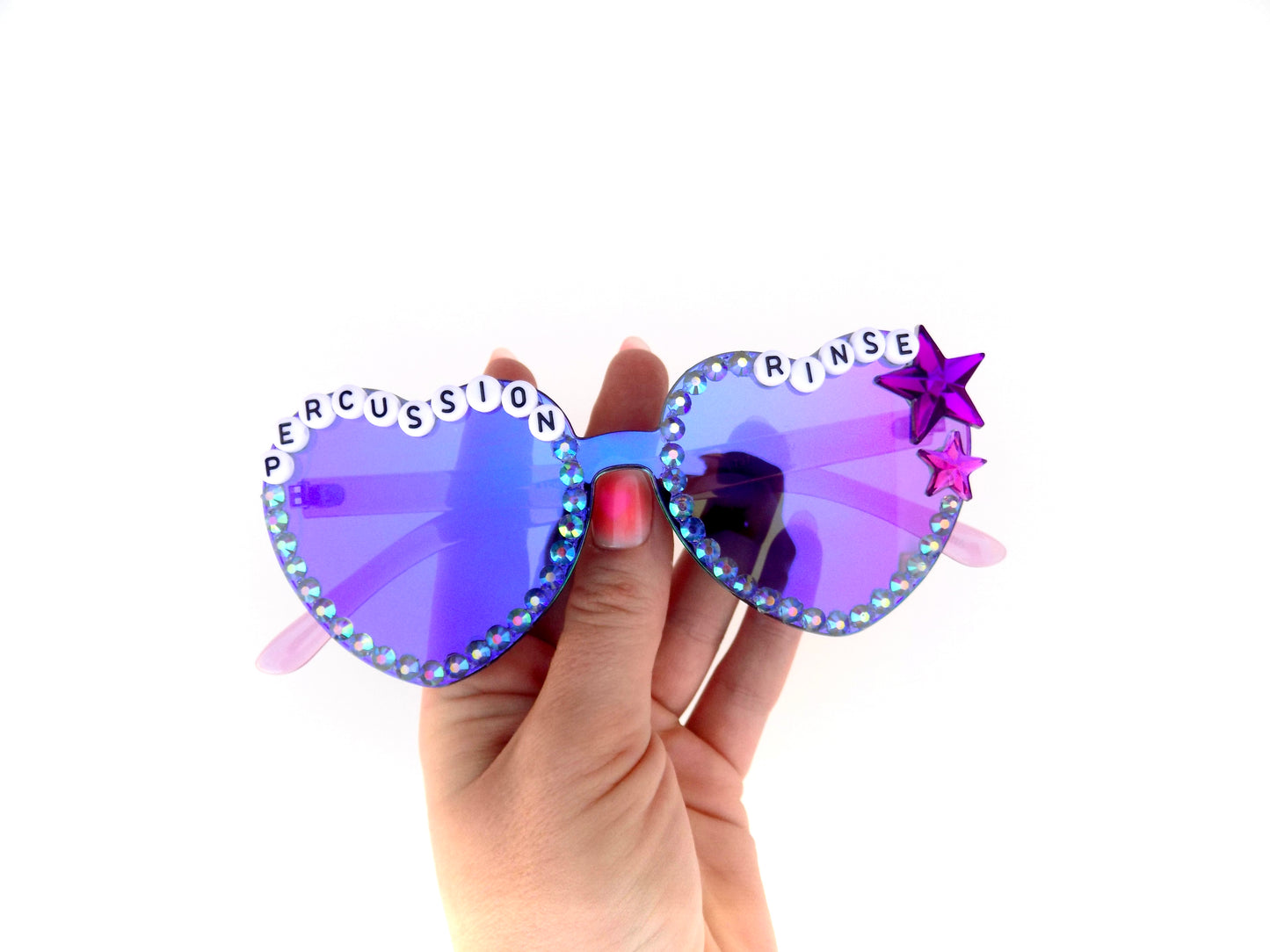 Phish PERCUSSION RINSE mirrored heart-shaped sunnies