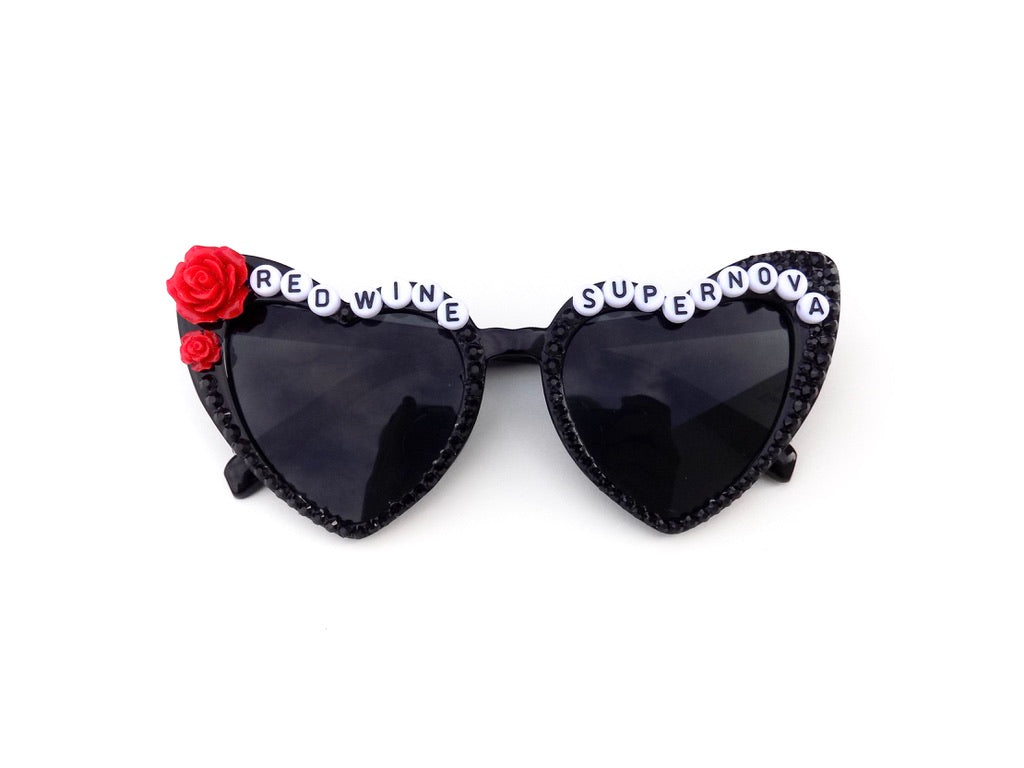 Chappell Roan RED WINE SUPERNOVA cateye heart-shaped sunnies