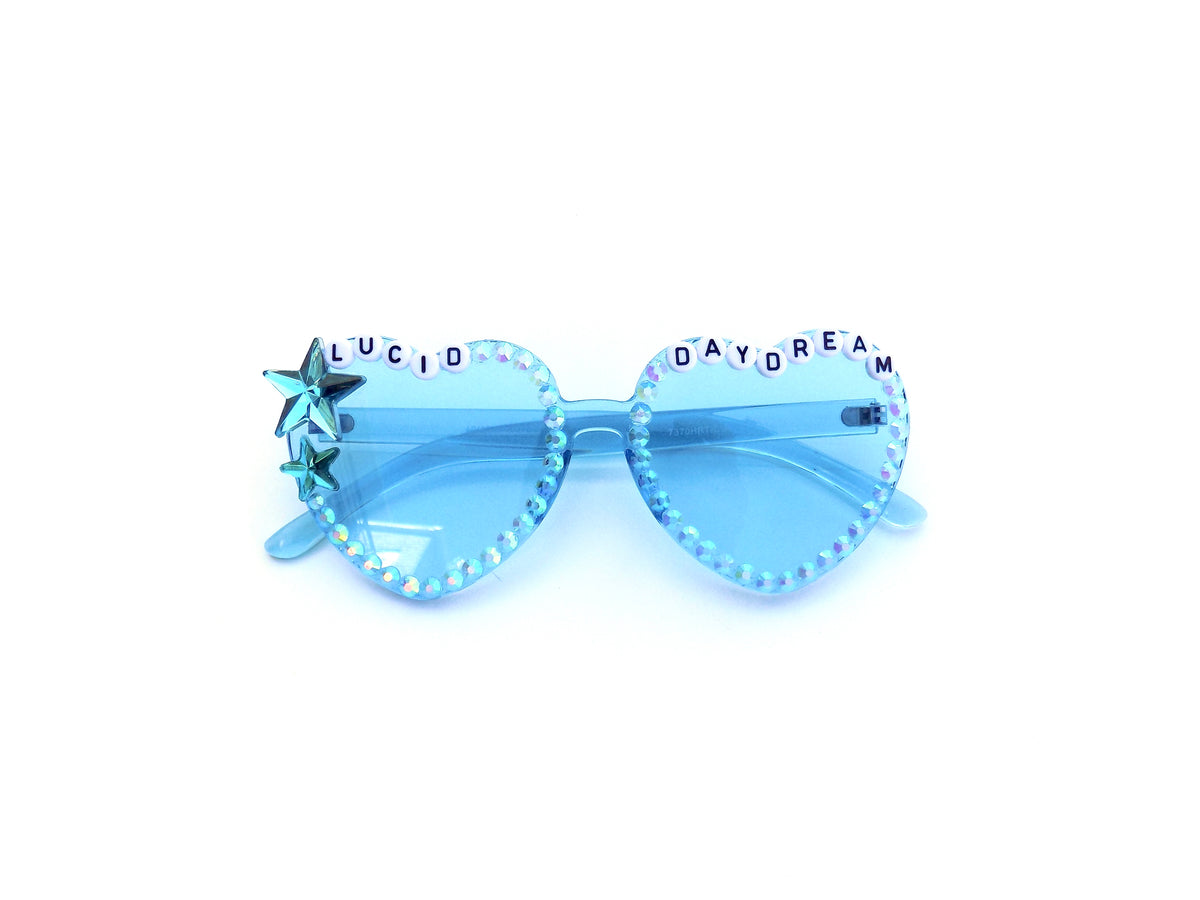 Billy Strings LUCID DAYDREAM blue heart-shaped sunnies