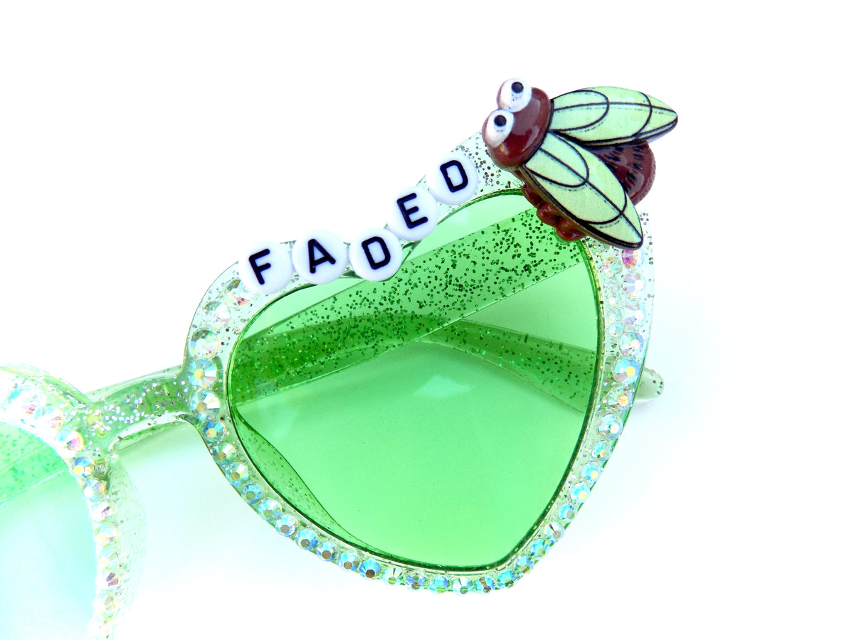 Phish THOUGHTS FADED oversized green sunnies with bug
