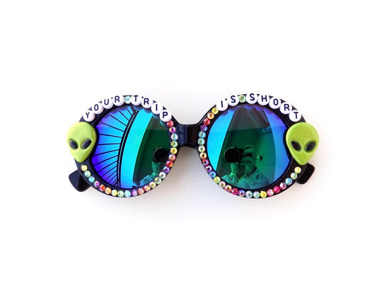 Phish YOUR TRIP IS SHORT oversized oval sunnies