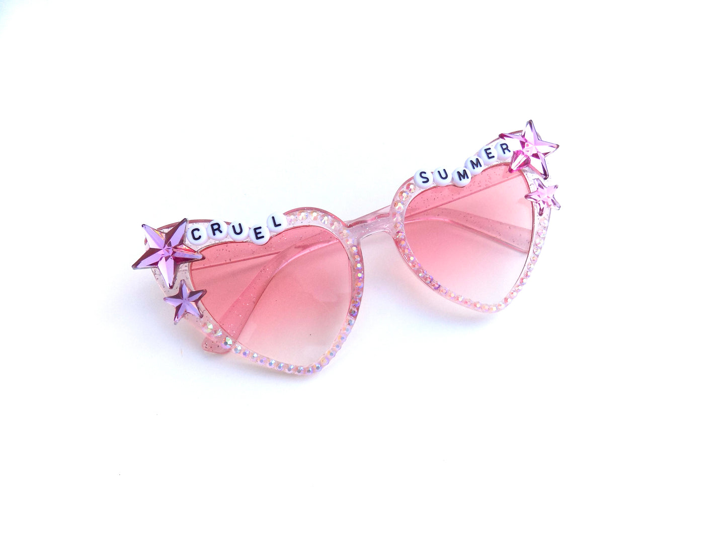 Taylor Swift CRUEL SUMMER cat-eye heart-shaped glitter sunnies