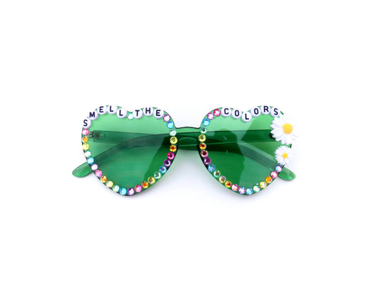 Phish SMELL THE COLORS green heart-shaped sunnies